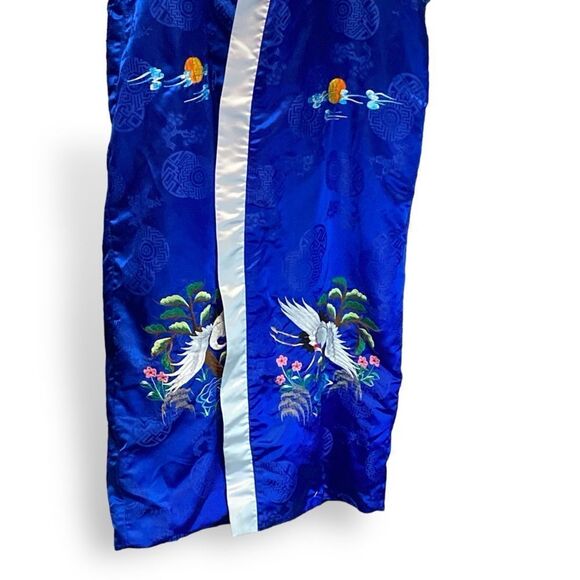 Japanese Crane Water Migration Long Kimono Robe no belt - Picture 5 of 9